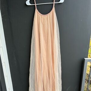 Vintage 1950’s sheer peach/ivory floor length peignoir